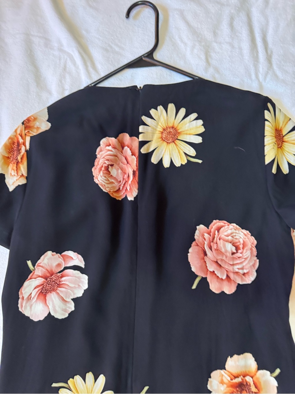 Linda Allard Ellen Tracy 100% Silk Floral Mini Shift Dress Size 4 - Picture 7 of 8